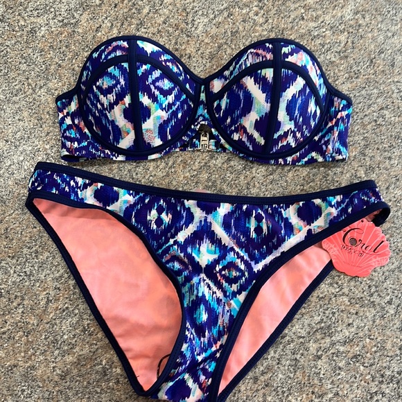 Apollo Swim Other - Apollo swimwear – coral Tropics, bikini, bottoms, size extra large top is large